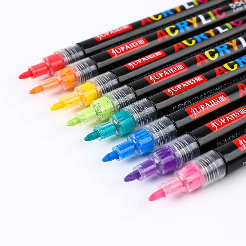 12 colors markers art valve watercolor oil pastel pens acrylic pens 0.7 line width ceramic pens