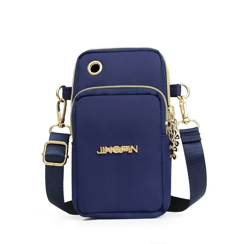 Hemasa Mobile Phone Bag Women's Crossbody Mini Bags /Neck Hanging Running  shoulder Bag 3 Layer Wallet