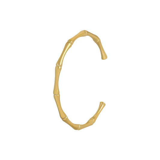 Hemasa Stainless Steel Gold Color Bamboo Joint Bangles  For Women