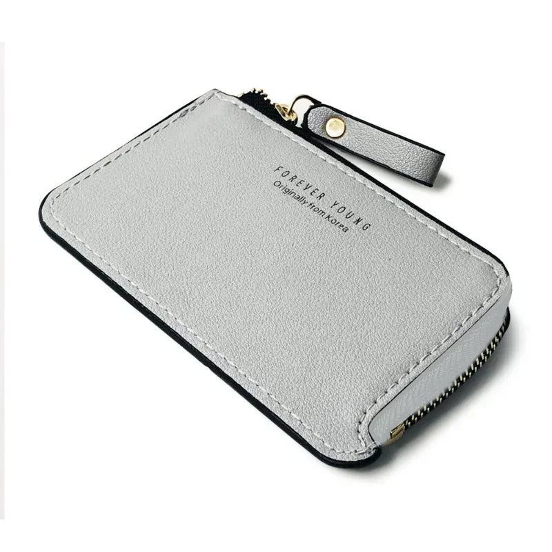 Fashion Slim Men's Leather Small Wallet Credit Card Holder Wallet For Men Small Cash Zipper Coin Purse Men Leather Wallet