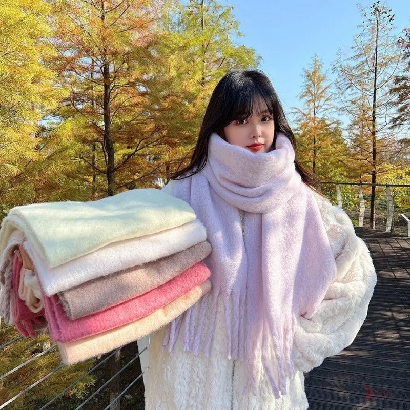 New Cashmere Scarf Woman Black Red Scarf Winter Scarves Ladies Scarf Warm XWJ12