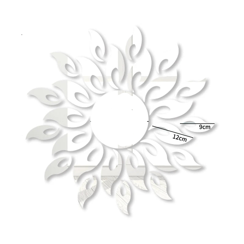 Hemasa Mirror Sun  Flower room decor Art Removable Wall Sticker