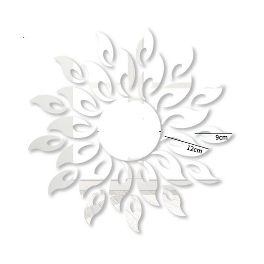 Hemasa Mirror Sun  Flower room decor Art Removable Wall Sticker
