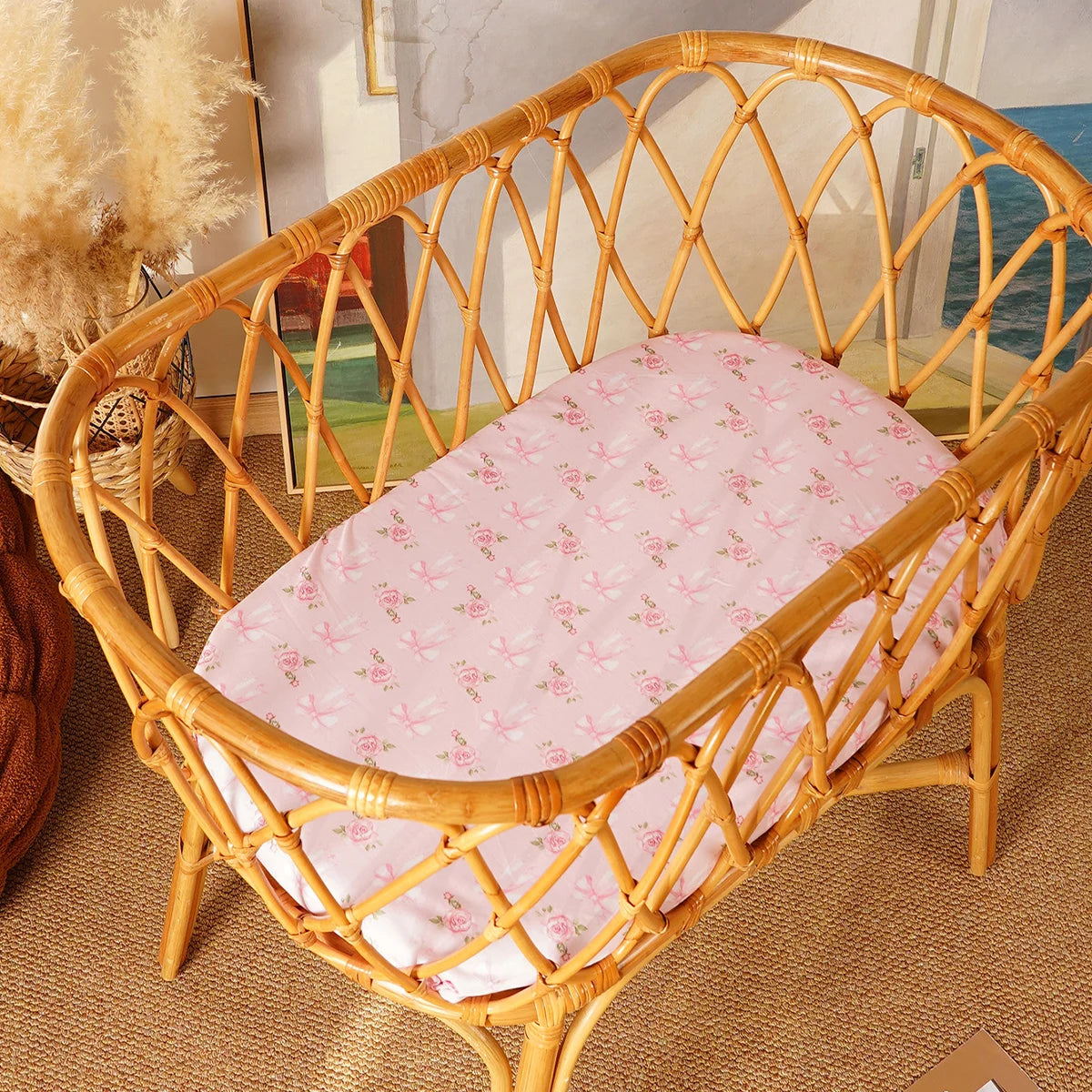 Tejesa 2pcs Set New Design 100% Polyester Cotton Baby Bed Sheet Newborn Crib Bedsheet Size 66x41cm