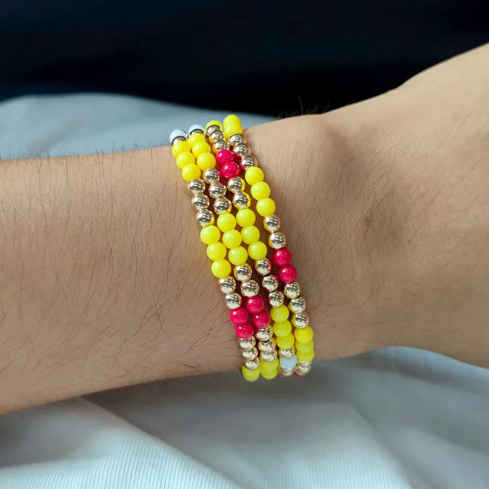 Tejesa Seed Beads Colorful 6mm Beaded  Bracelets Sets for girls/Women