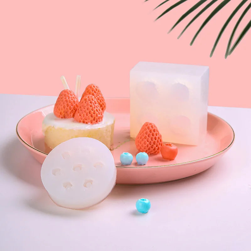 Cute Silicone Mold Biscuits Fruit Shaped Mould Candle Making 3esin Moulds