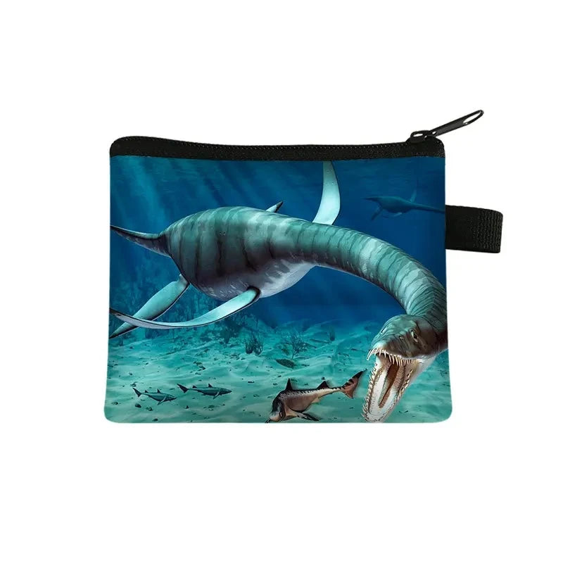 Tejesa   Dinosaur print  coin purse wallet /children coin purse /key case card holder coin square storage bags