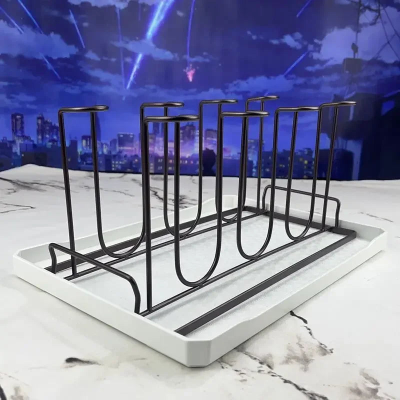 Stainless Steel Cup Tray, Inverted Hanging Rack, 8 Cup and 12 Cup Drain Rack, Home and Office Use, Durable Organizer