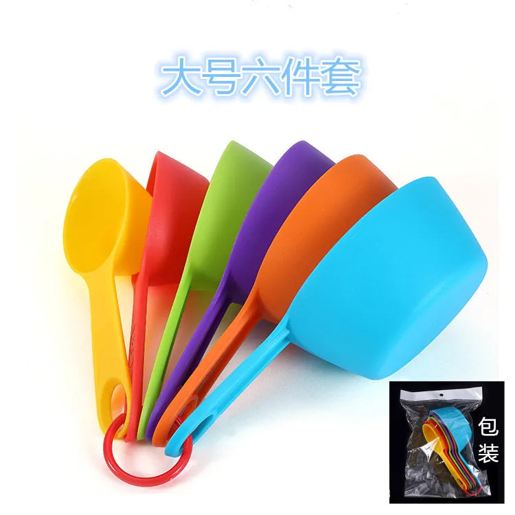 Hemasa 6/12-Piece Set With Scale Colorful Plastic Measuring Spoons /Flour Measuring Cup Seasoning Spoon Kitchen Baking Tools