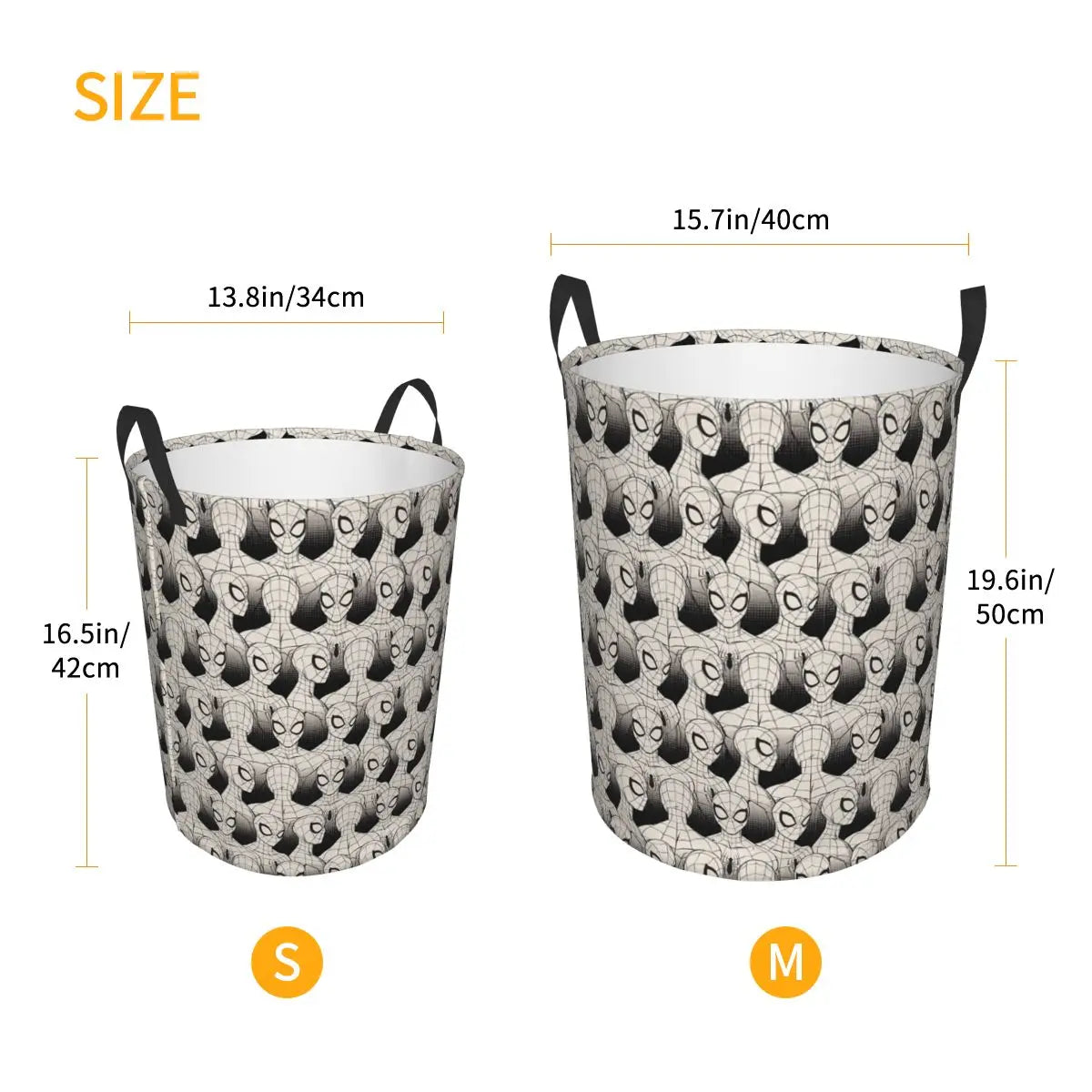 Custom Action Spider Man Comics Laundry Hamper Large Storage Basket Superhero Movie Girls Boys Toy Organizer