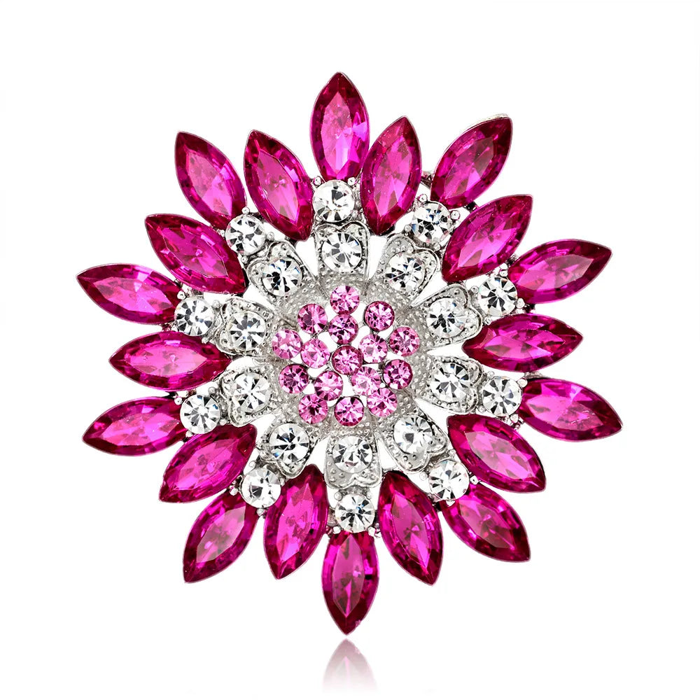 Sunflower Women's Brooch Jewelry New Fashion Retro Fashion Flower Brooch Crystal Rhinestone Jewelry Wedding Date Party Gifts