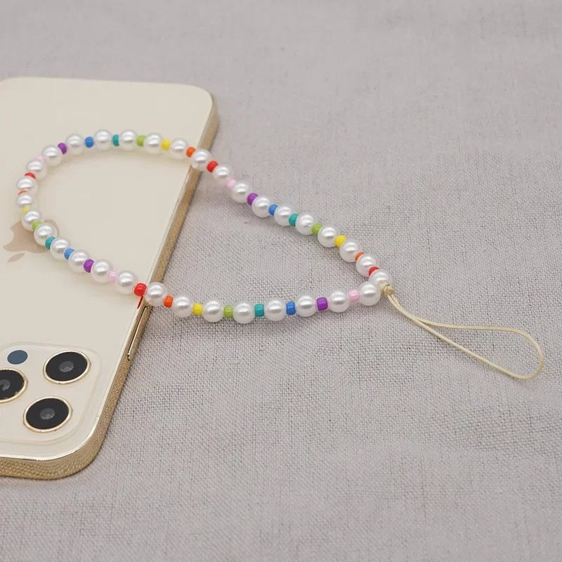 2024 New Trendy Pearl Bead Phone Strap Anti-Lost Lanyard for Women Jewelry Mobile Phone Chain Wrist Strap Rope Accessories