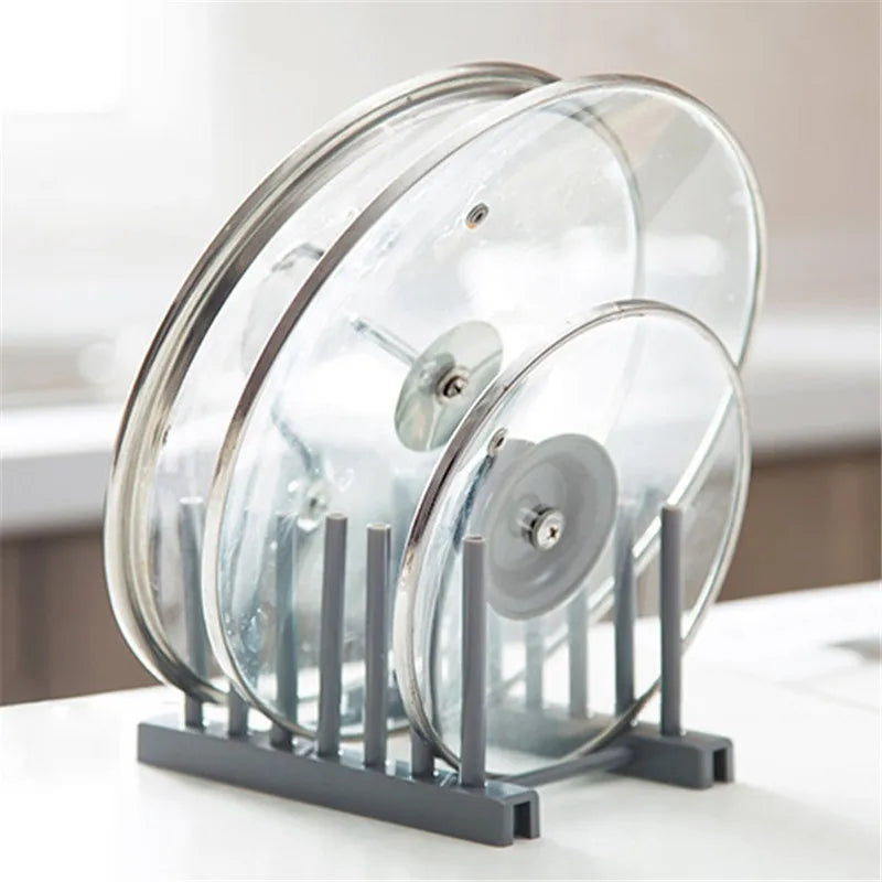 Hemasa Kitchen Organizer Pot Lid Rack /Stainless Steel Spoon Holder Pot Lid Shelf Cooking Dish Rack Pan Cover Stand