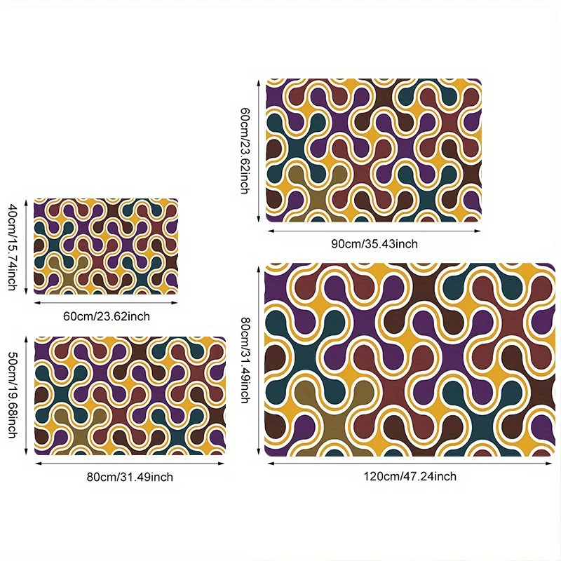 Tejesa  Geometric Welcome Mat - Non-Slip, Durable Polyester Floor Mat