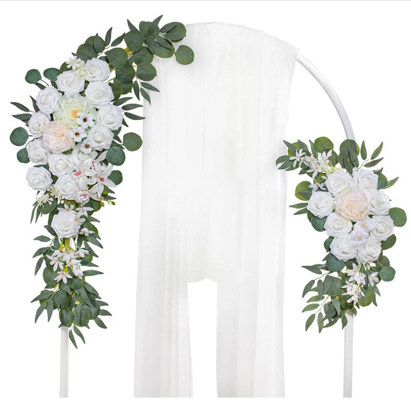 Tejesa Artificial Flower Wedding Arch Door Frieze Decoration Bohemian Large Flower Pendant Wedding Ceremony Christmas Door Floral Decor