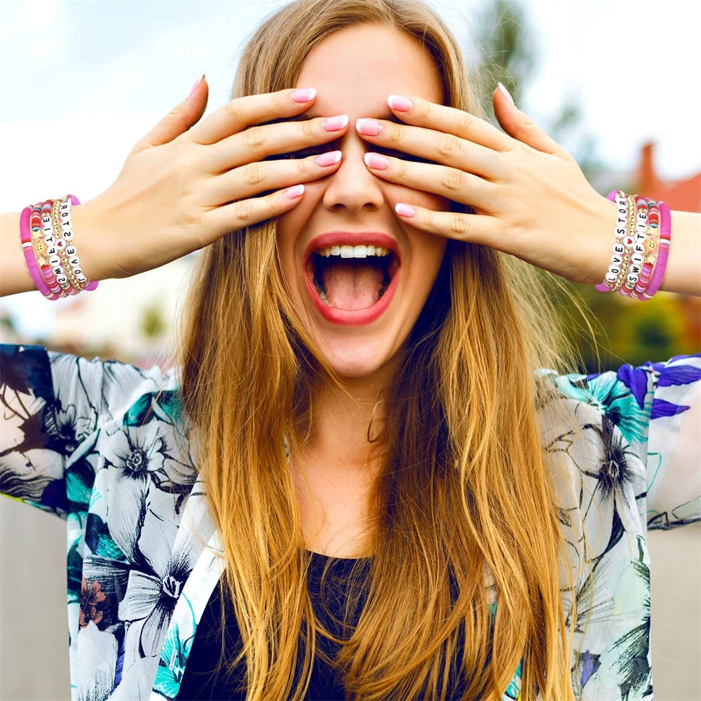 Hemasa 5pcs/set  Polymer Clay Beads  Bracelet Sets  For Women/Girls