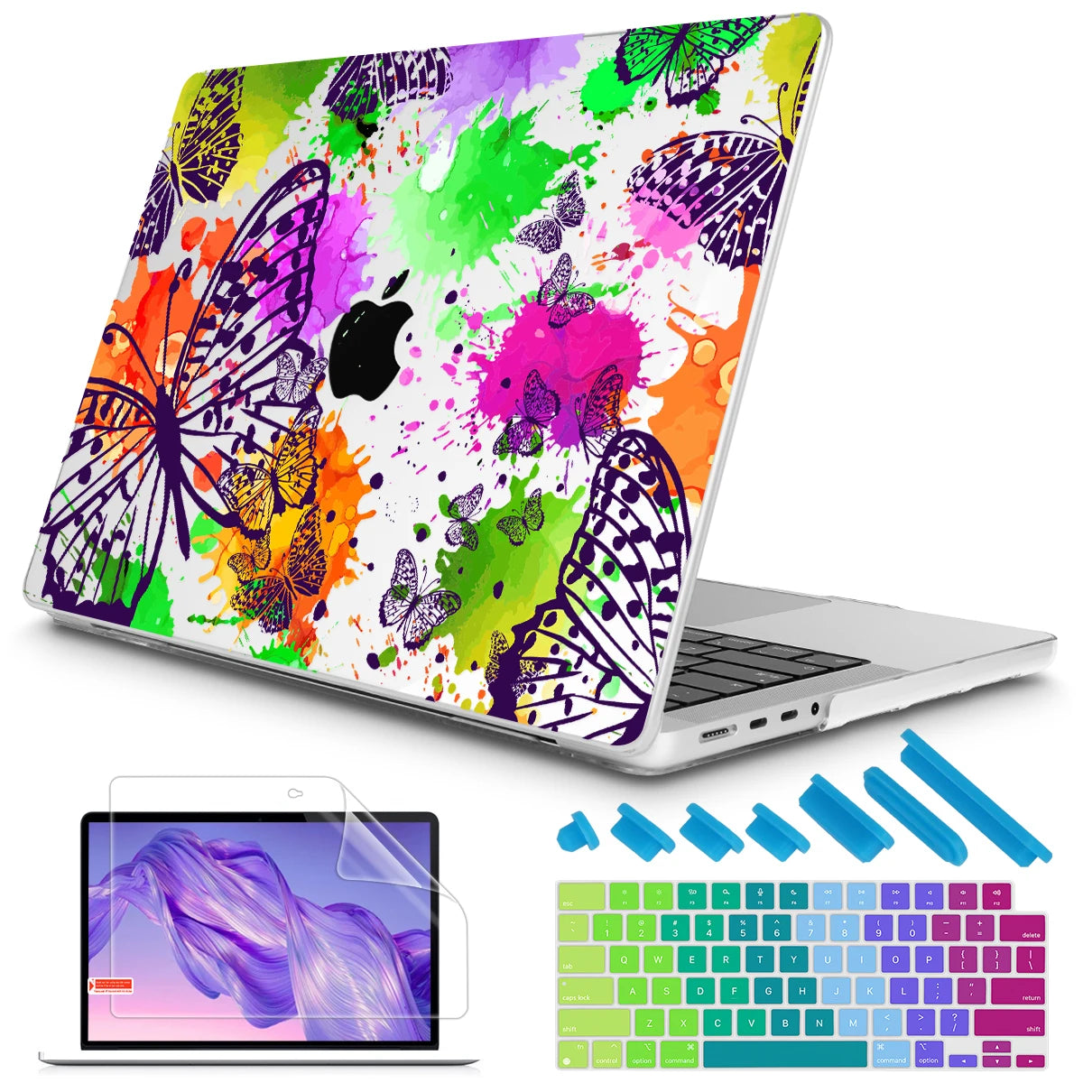 Hemasa  Butterfly Hard case for Macbook M4 A3401 Pro 2023 M2 Air Pro 13 2022 A2338 A2681 A2337 M1 Pro 14 16 A2779 M2 Air 11 12