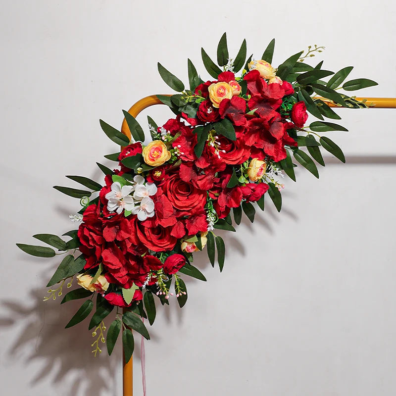 New wedding simulation flower door lintel flower mirror front bedroom wall decoration wedding hanging flower road flower table f