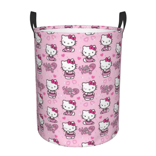 Hemasa Hello Kitty Laundry Hamper Large Storage Basket Cartoon Sanrio Girls Boys Toy Organizer (