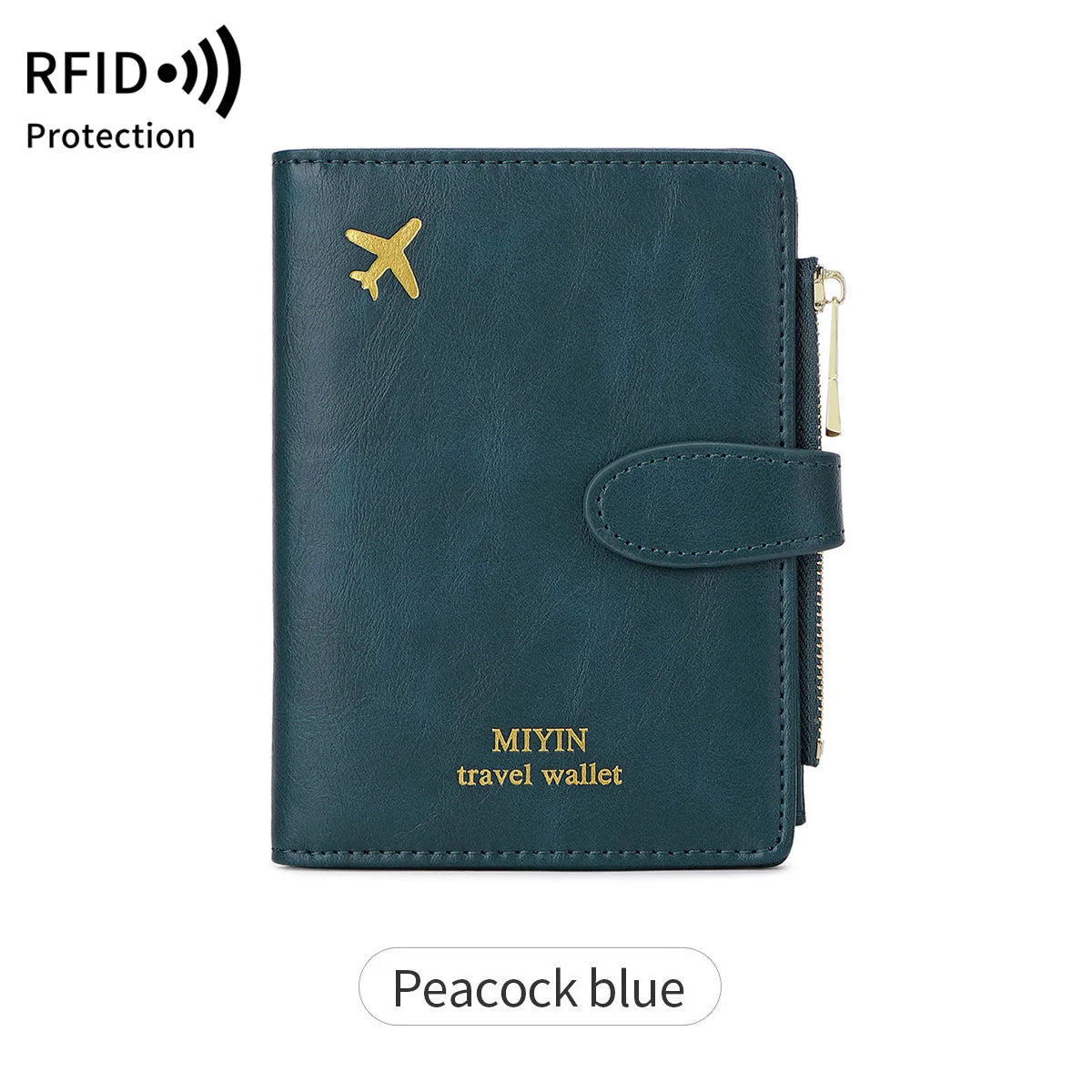 Hemasa Multi functional RFID anti-theft brush passport bag fashionable multi card slot passport clip PU leather large capacity wallet