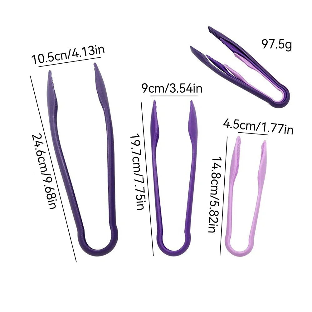 Hemasa 3Pcs/Set   Pastic Food Tong /Vegetable Salad Clip Bread Dessert Clamp