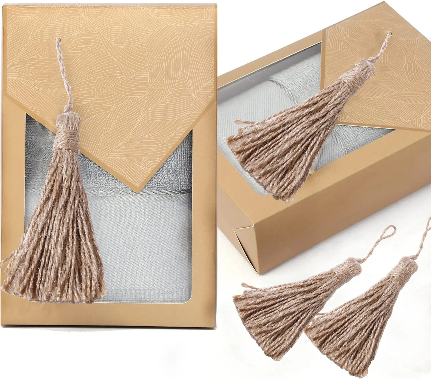 50pcs Jute Tassels for Crafts Natural Rope Hemp Tassel  Curtain DIY Home Party Decorations