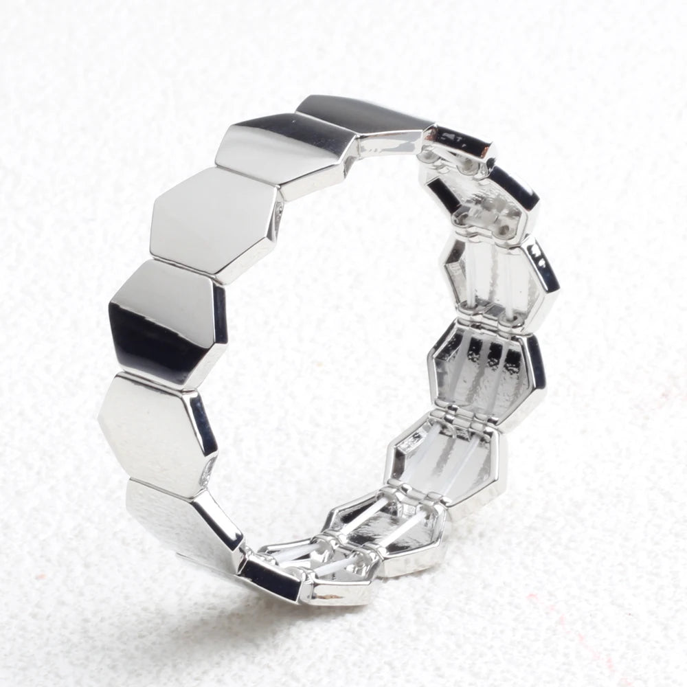 Big Stacked DIY Fashion Enamel Women's Bracelets Bohemian Color Bangle Jewelry Matching Stretch Ladies Bracelet