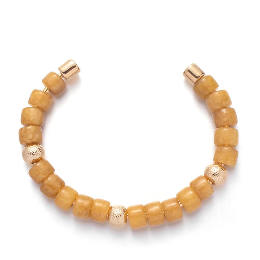 Tejesa Colorful  Natural Stone Cuff Bangle Bracelets For Women