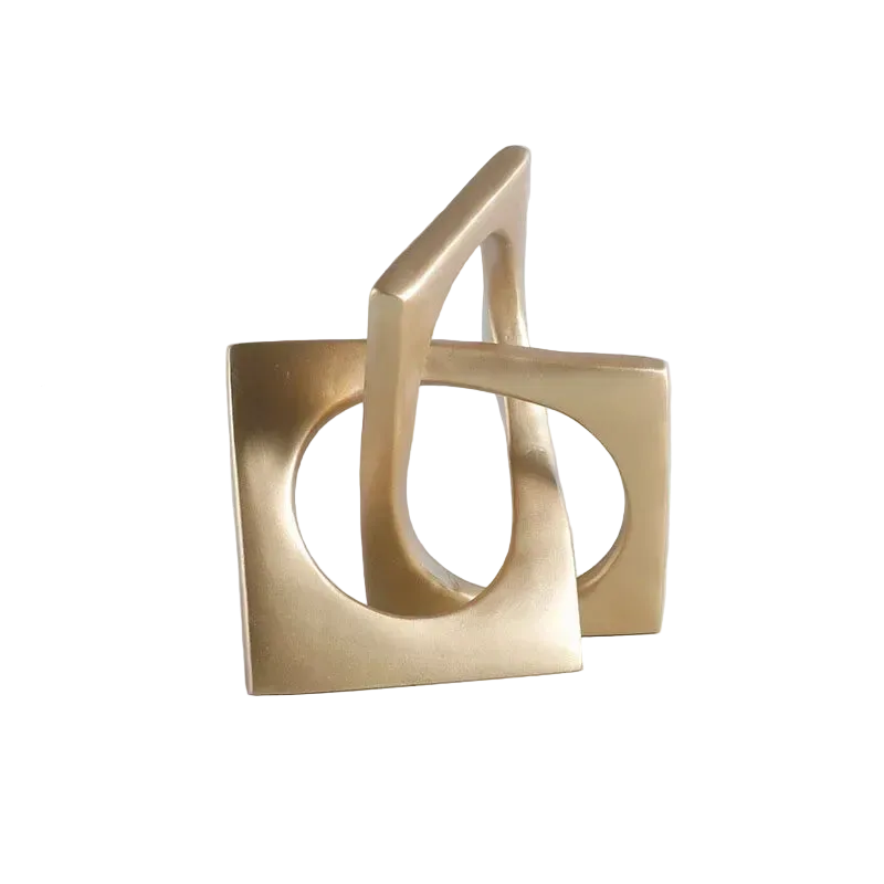 Tejesa Abstract Geometric Distortion Ornaments Crafts Desk Decoration Golden Square Collar Artwork Statue Room Aesthetics Decor