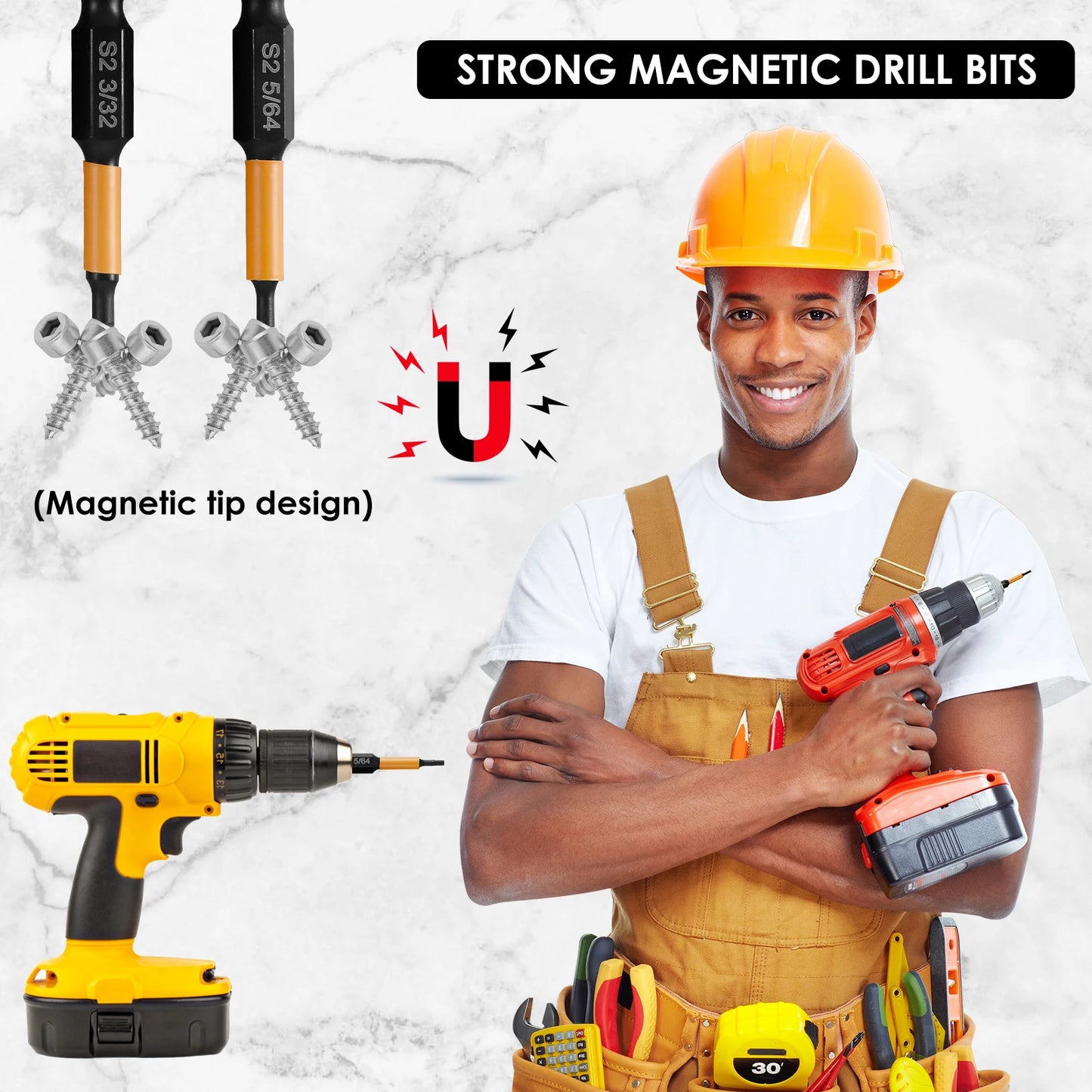 24/12pcs Hex Head Allen Wrench Power Drill Bit Set S2 Steel Magnetic Screwdriver Extend Adapter Hex Shank Drill Bit Repair Tool
