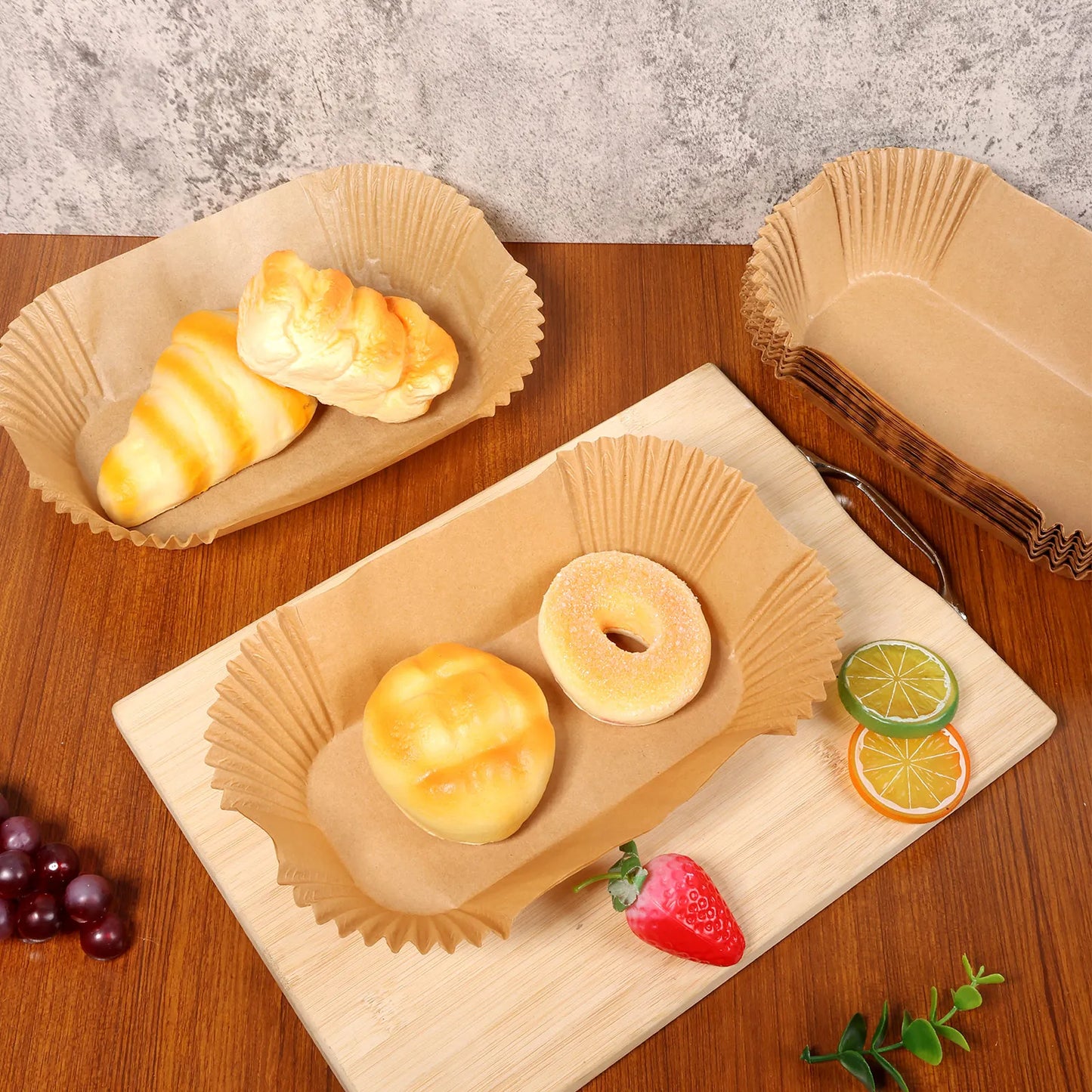 Tejesa 200/100Pcs Air Fryer Baking Paper Non-Stick Square Parchment Paper Liners Oilproof Oven BBQ Pad Baking Paper Liner Accessories