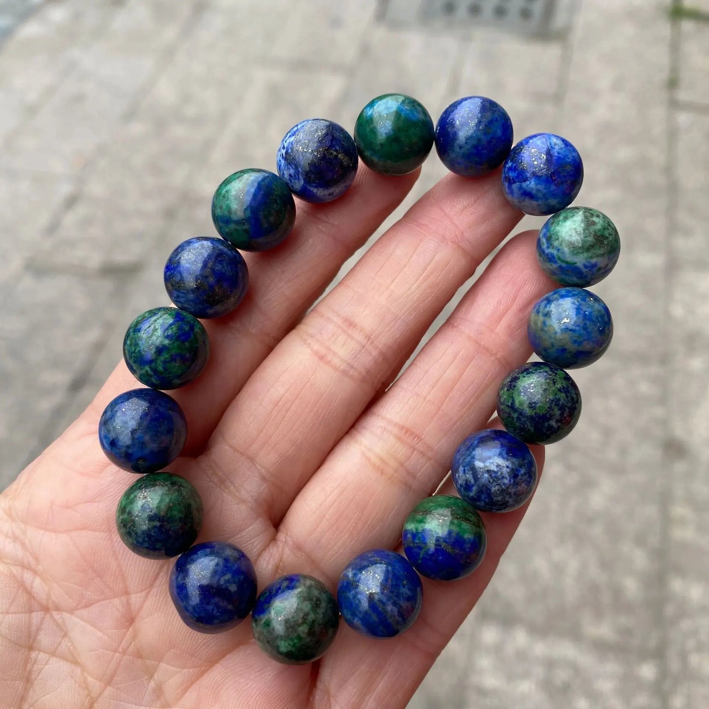 Hemasa Azurite Natural Stone Beads  Bracelet For Men /Women