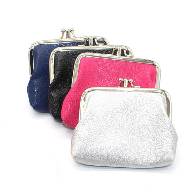 Hemasa PU  Leather Money Purse with  Buckles / Coin Wallet Card Holder Double Layer Mini Purse