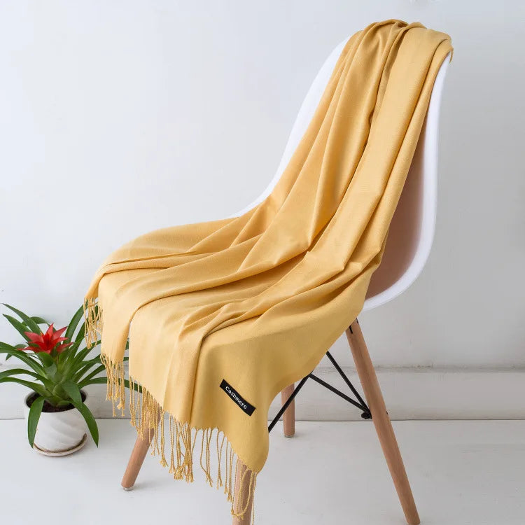 Women's Pashmina Scarf Shawls Soft Cashmere feeling Headscarf Travel Office Winter  Warm Hijabs Solid Lady Wraps Female Bandana