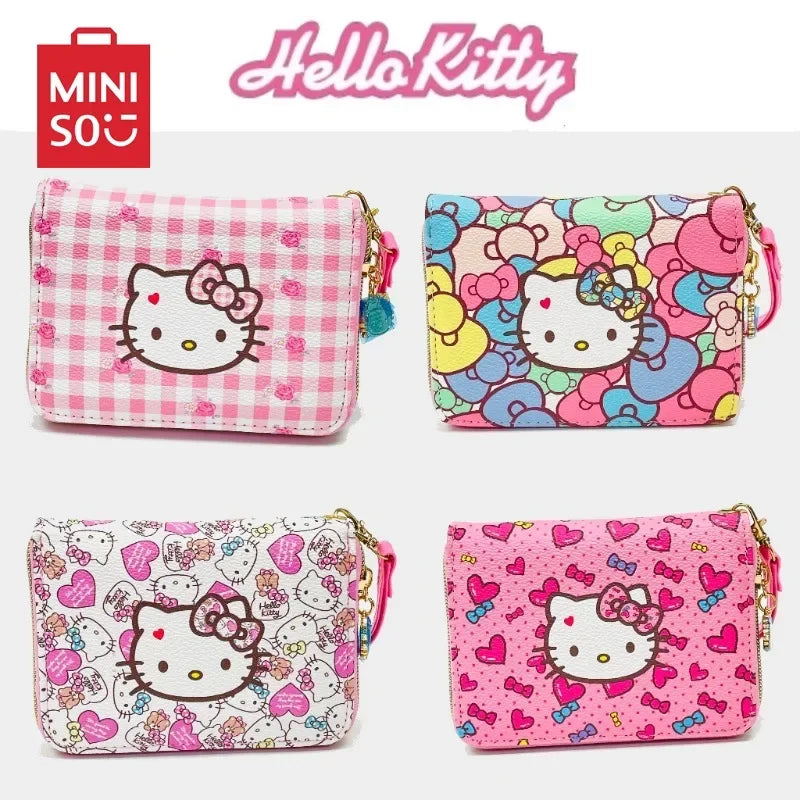 Hello Kitty Elementary School Wallet Short Cute Cartoon Zipper Change Coin Activity Small Gift Portable Exquisite Small Bag Girl