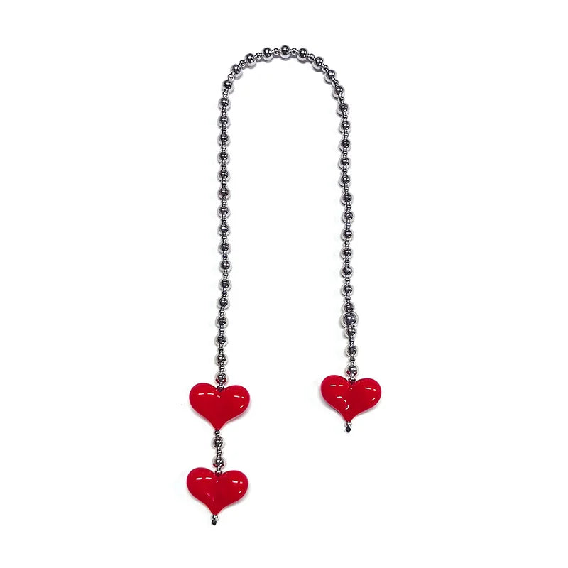 Beaded Chain Women's Bag Accessories Y2k Accessories Big Red Love Bag Accessories Colorful Beaded Chain Fashion Women's Jewelry
