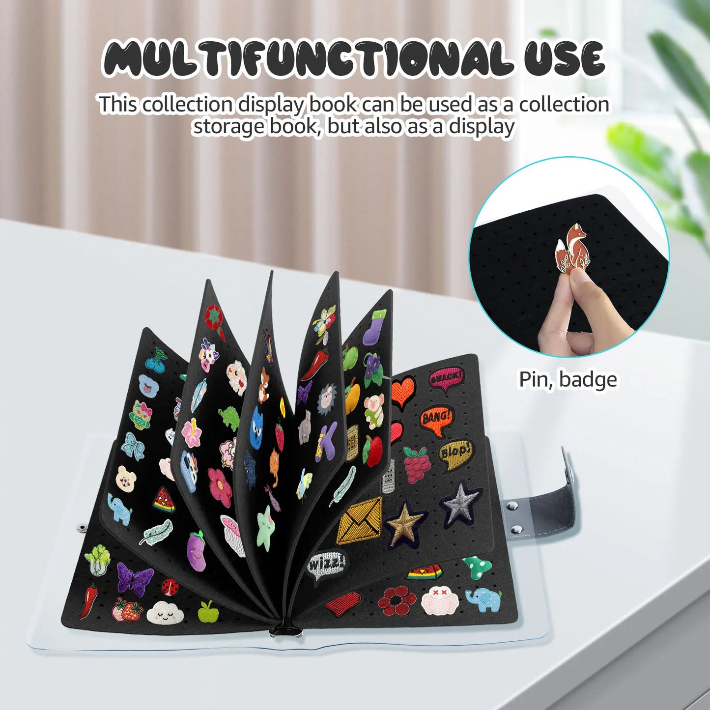 Felt Pin Brooch Display Storage Book DIY Badge Charms Organizer Booklet Metal Badge Chest Souvenir Album Pin Badges Collection