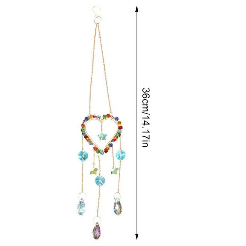 Wind Chime Prism SuncatcherRainbow Maker Light Catcher Sun Moon Star Heart Shape Handmade Crystal Pendants For Window Garden