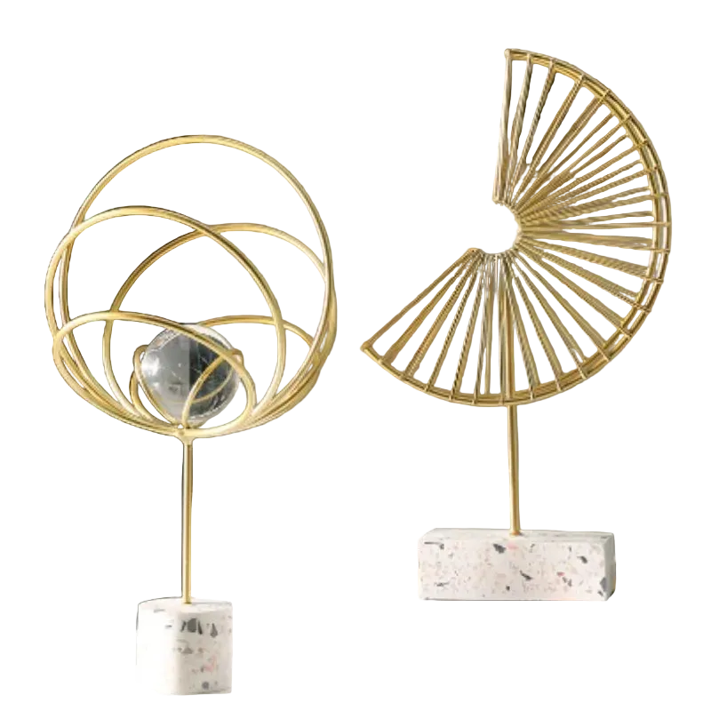 Hemasa Nordic Simple Metal Abstract Art Ornaments Porch Living Room TV Cabinet Office Desktop Creative Home Decoration