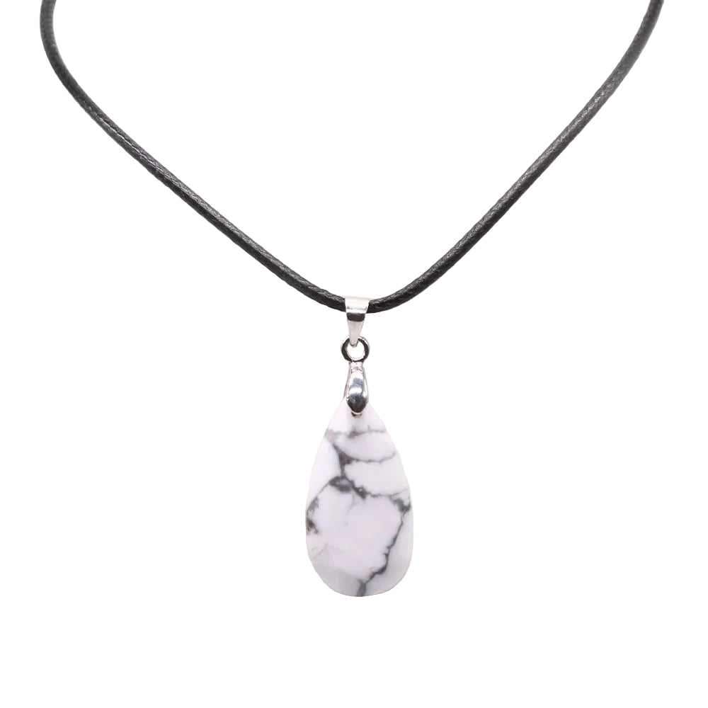 Hemasa 13*24mm Teardrop Shape Faceted Natural Stone Rope Chain Pendant Necklace  Jewelry Suitable for Enhance Fashion Woman Charm