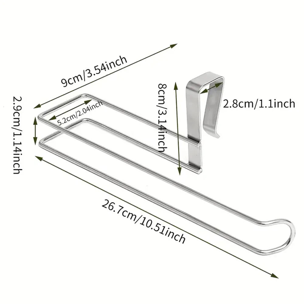 Tejesa Kitchen paper towel holder Stainless steel nail free punch free wall mounted metal toilet roll holder
