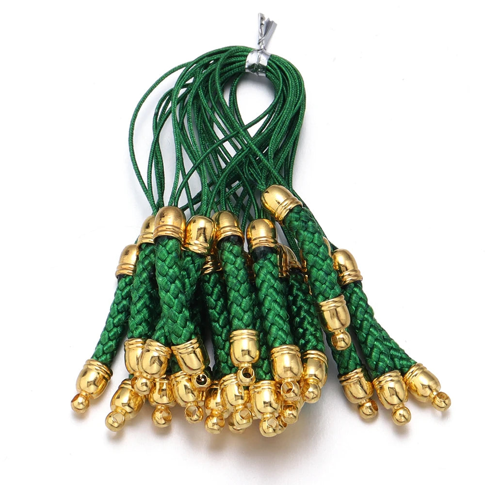 Tejesac 10pcs/Lot 13 Colors Lanyard Lariat Straps with Gold Color Clasp/ Keychain Hooks Rope Bags Charms