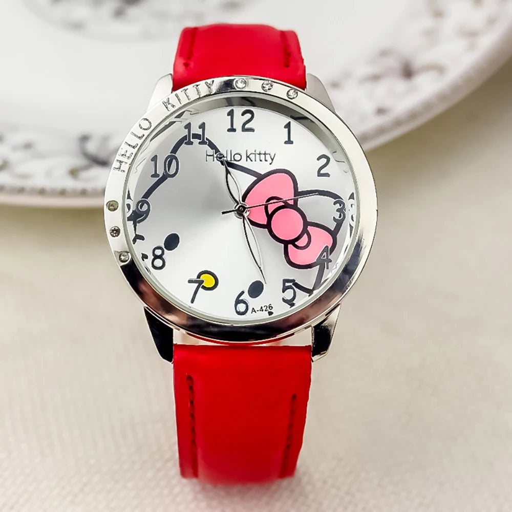 Hello Kitty Girls Kids Quartz Watch Women Children Casual Waterproof Sanrio Cartoon Watches Fashion WristWatch Birthday Gifts