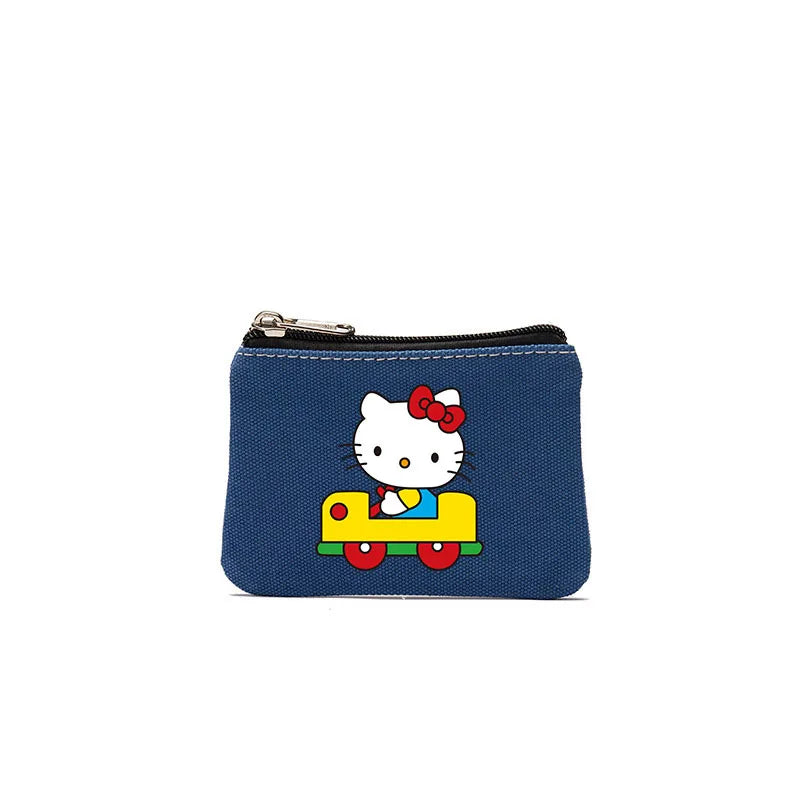 Cartoon Hellos Kittys Coin Purse Canvas Bag Card Bag Simple Fabric Coin Small Bag Cotton Storage Bags for Children's Gifts
