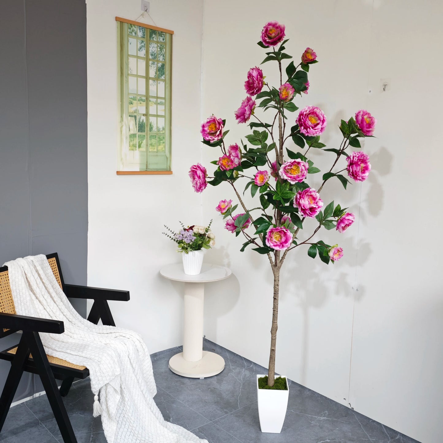 Tejesa 130-180CM Artificial Peony Flower tree plant Indoor outdoor Ornament fake plant for home garden wedding party living room decor