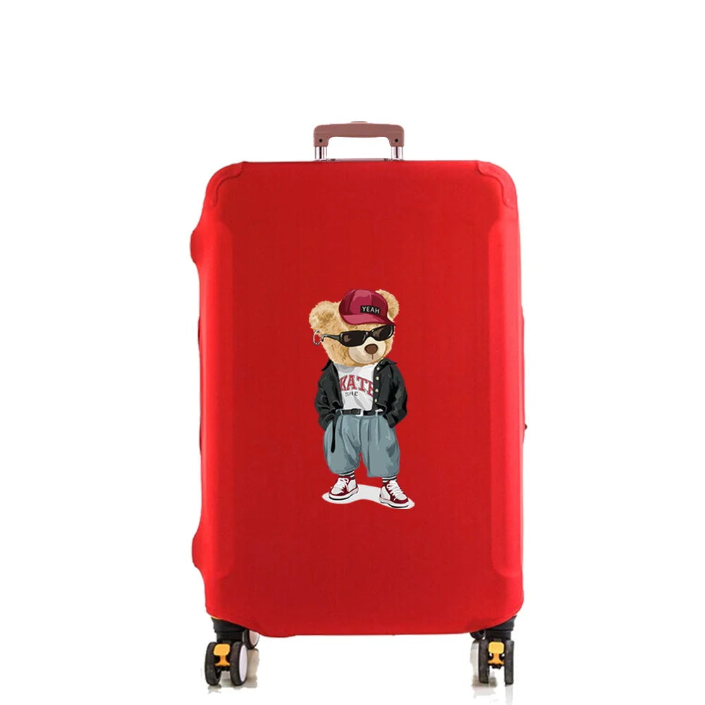 Tejesa Luggage Cover Suitcase Protector Thicken Elasticity Dust Covered Anti-scratch Protective Case 18-32 Inch Trolley Set Jacket Bear