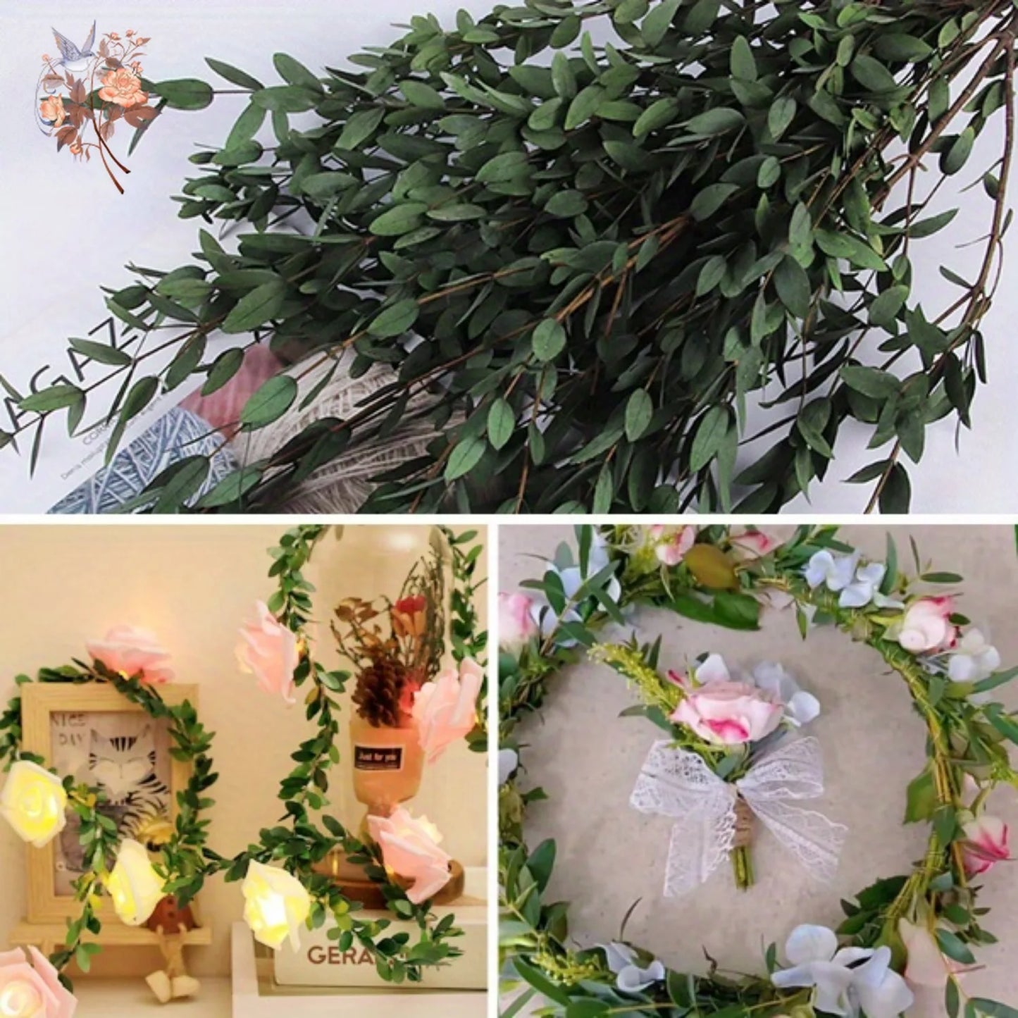Natural Eucalyptus Leaves Branches Preserved Green Leaf Plant Wedding Party Decoration Eternal Dried Greenery Bundles Home Decor
