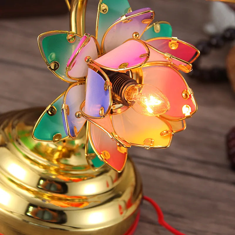 Tejesa Lotus Lamp Buddha Front Light Supply Lamp S-shaped Lotus Lamp Buddhist Lamp Height 61cm Temple Home