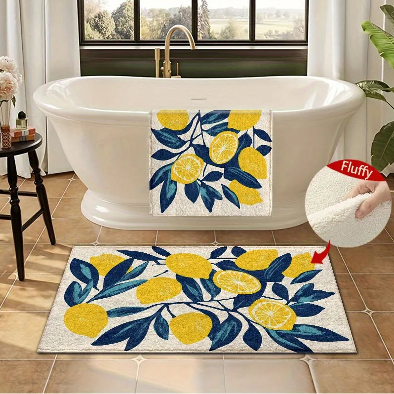 Tejesa Lemon Carpet Fresh Doormat Welcome Mat Kitchen Rug Bathroom Mat Rug For Bedroom Bedside Floor Mat Carpet For Live Room