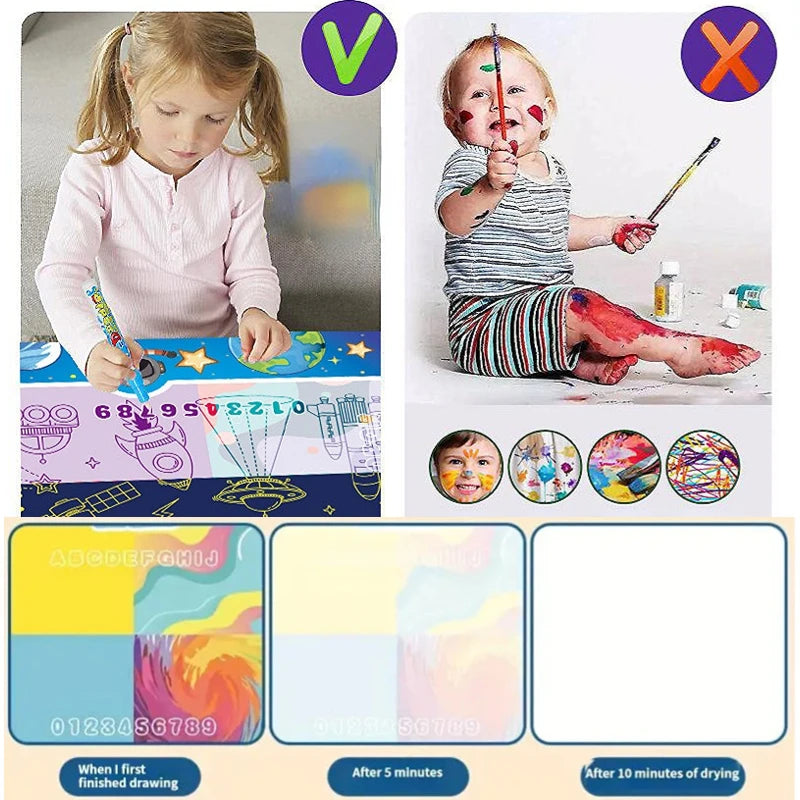 Hemasa 100x80CM Magic Water Drawing Mat Coloring / Painting Board Educational Toys Kids Gifts